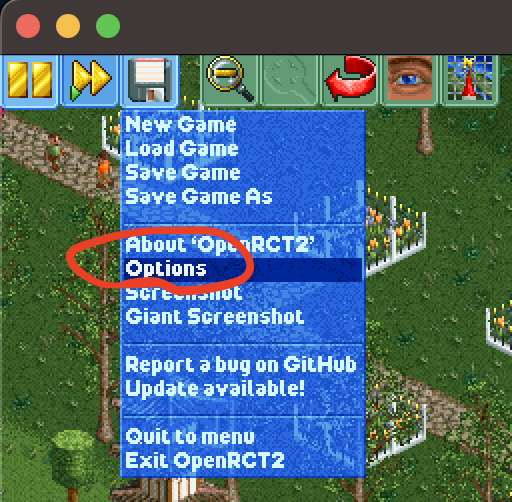 OpenRCT2 options