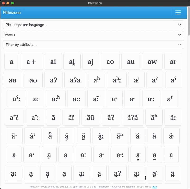 Demo of Phlexicon app